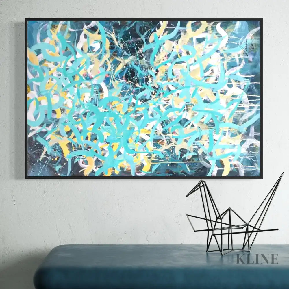 Azure and Sunlight Velocity - Hand Painting