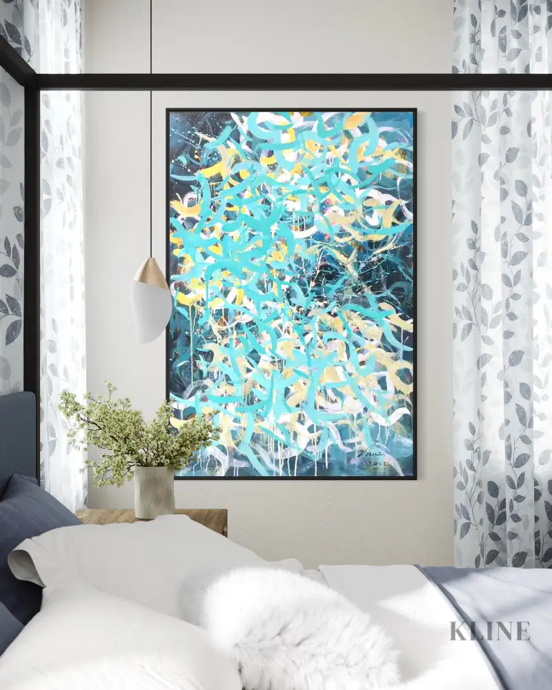 Azure and Sunlight Velocity - Hand Painting