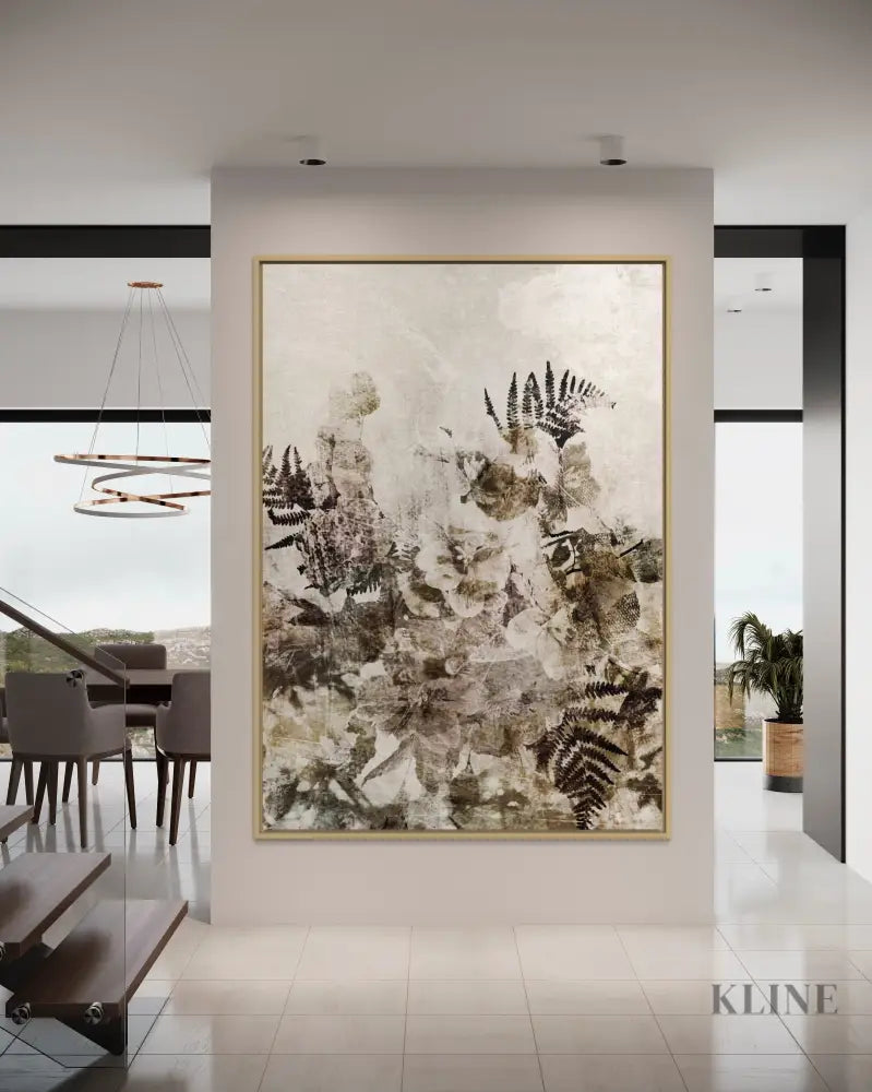 Beige Grunge Floral - Hand Painting