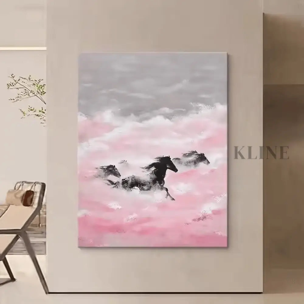 Beneath the Blushing Clouds They Run - Hand Painting