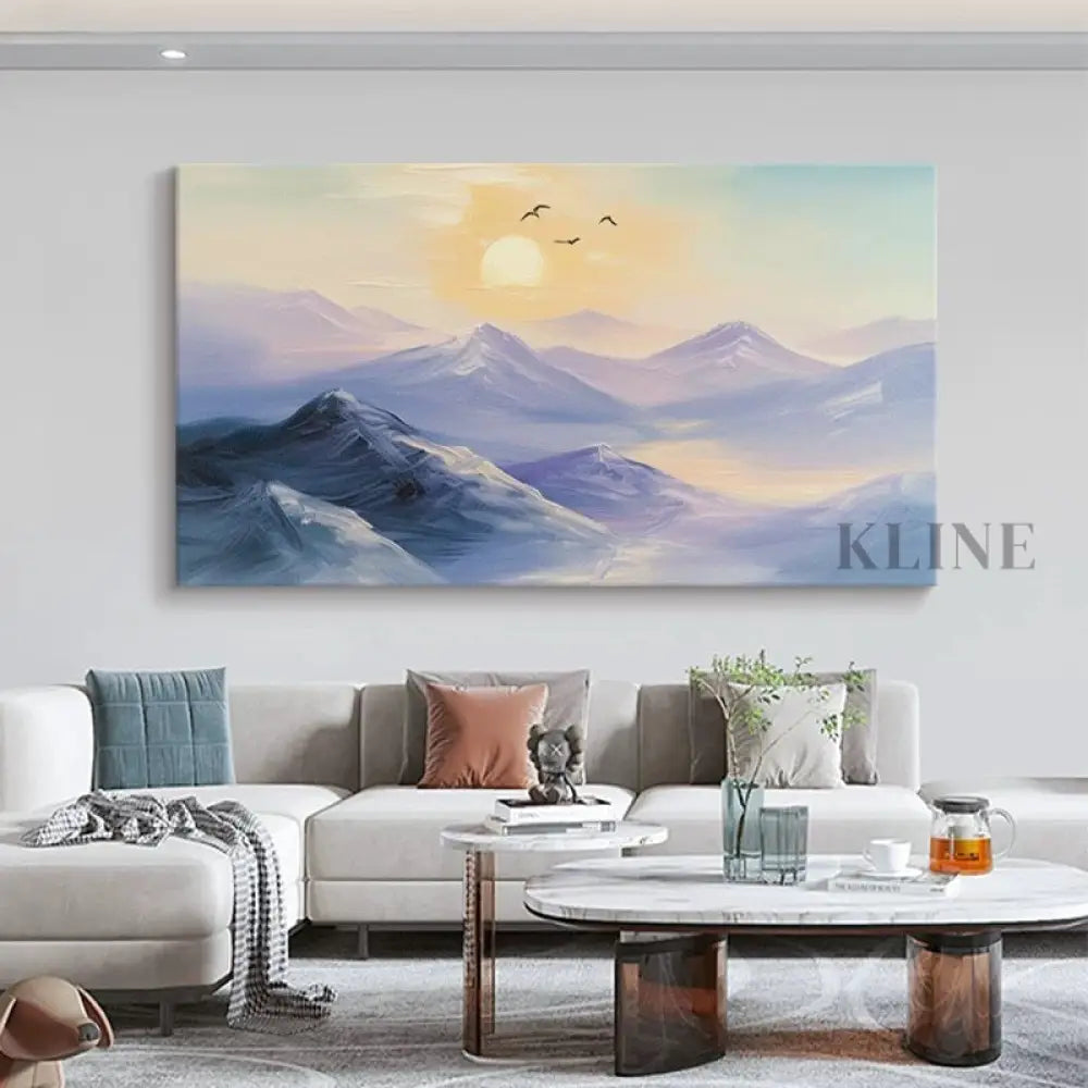 Birdsong Over Peaks - Hand Painting