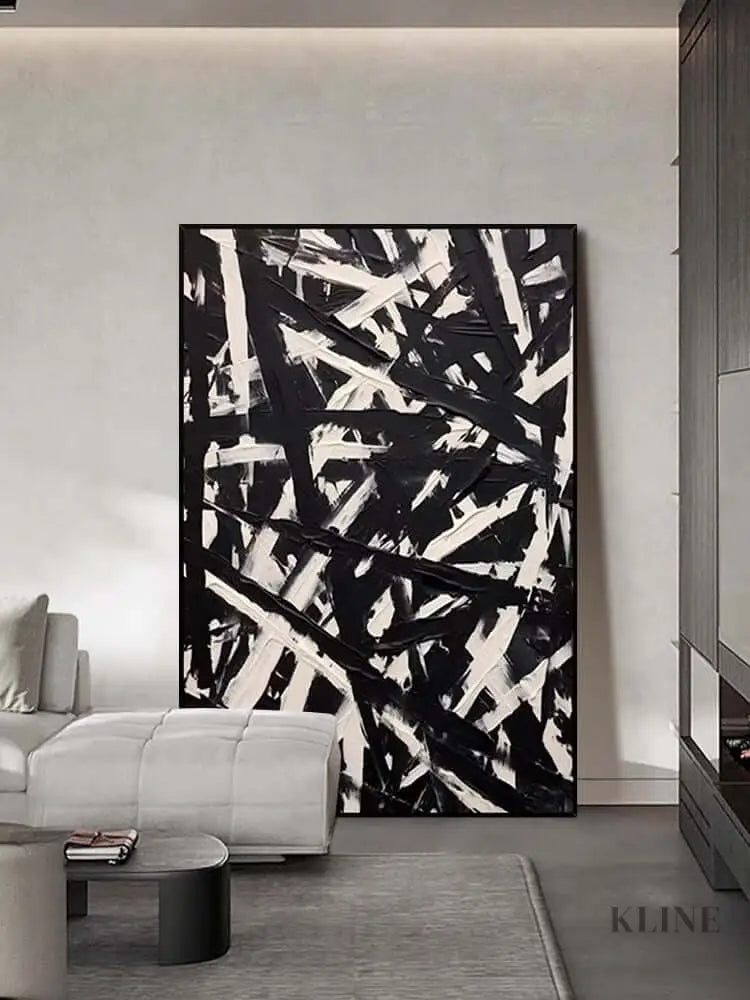Black and Cream Messed Up Texture - Hand Painting