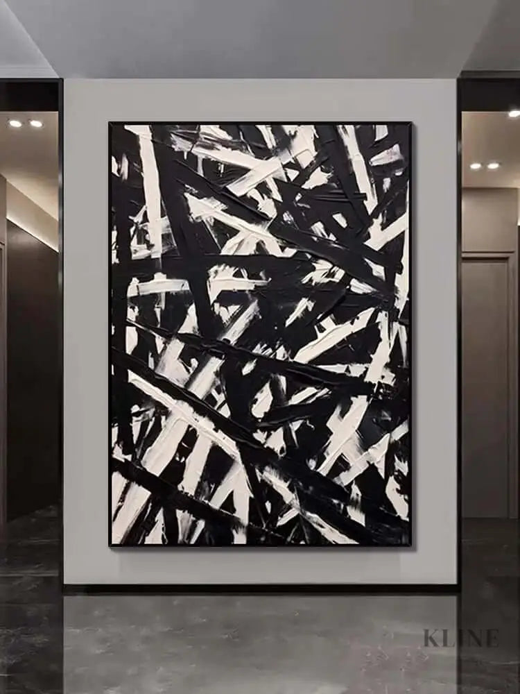 Black and Cream Messed Up Texture - Hand Painting