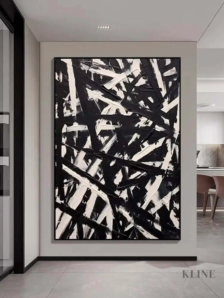 Black and Cream Messed Up Texture - Hand Painting