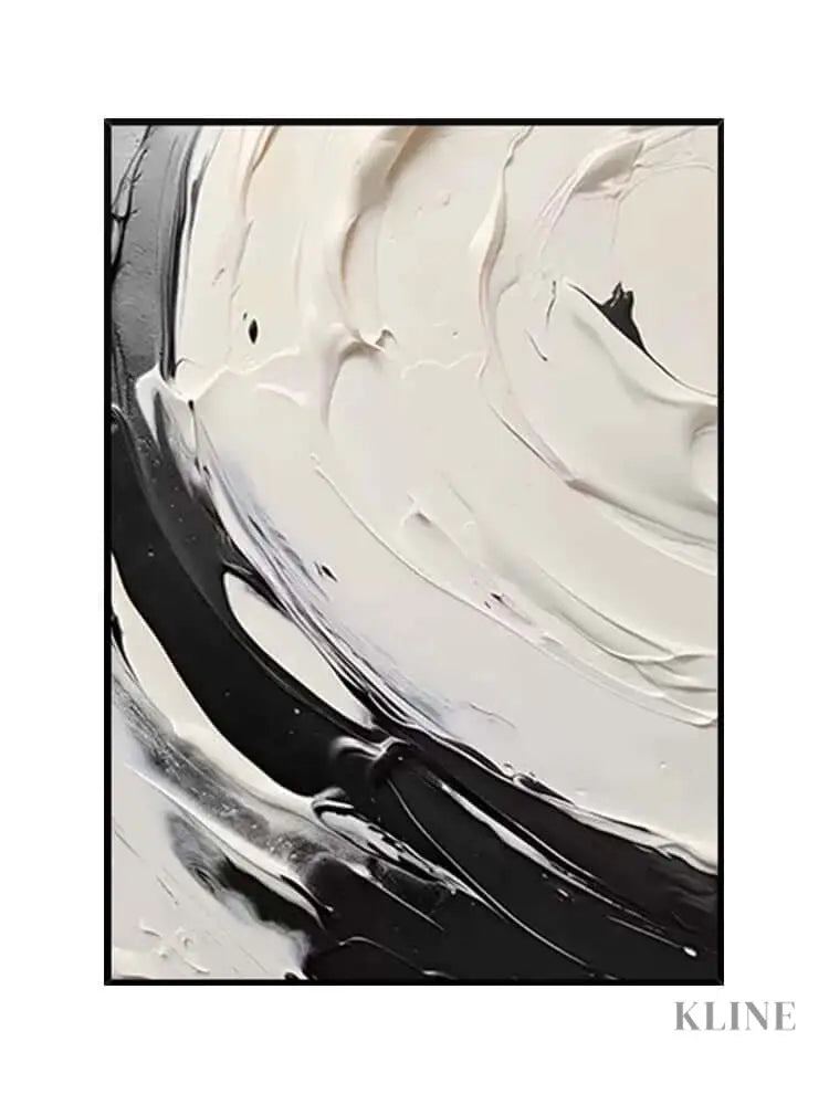 Black and Cream White Swipe - Hand Painting
