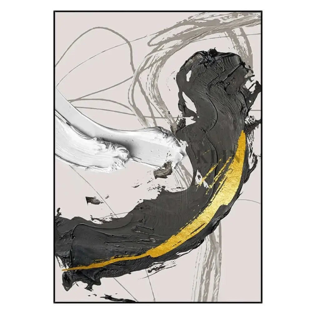 Black and Golden Wall Art - Hand Painting