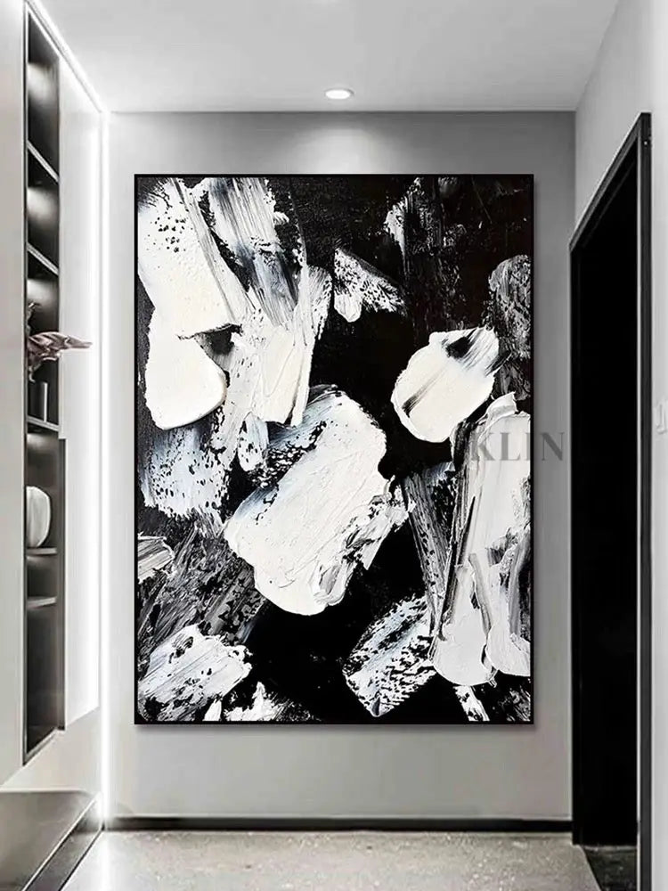 Black and White Abstract Fantasy - Hand Painting