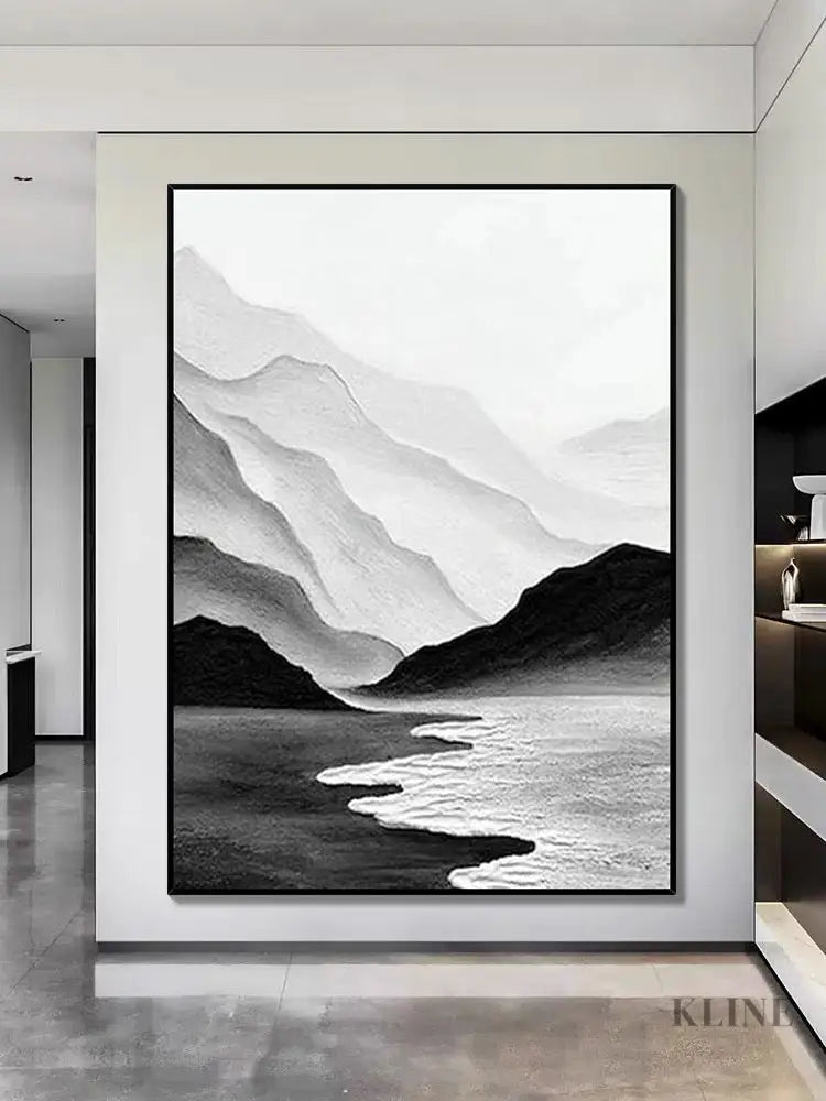 Black and White Chinese Style Painting - Hand Painting