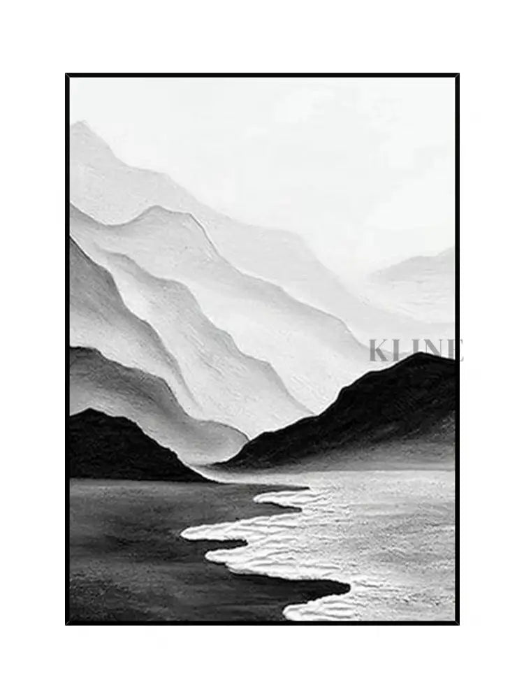 Black and White Chinese Style Painting - Hand Painting