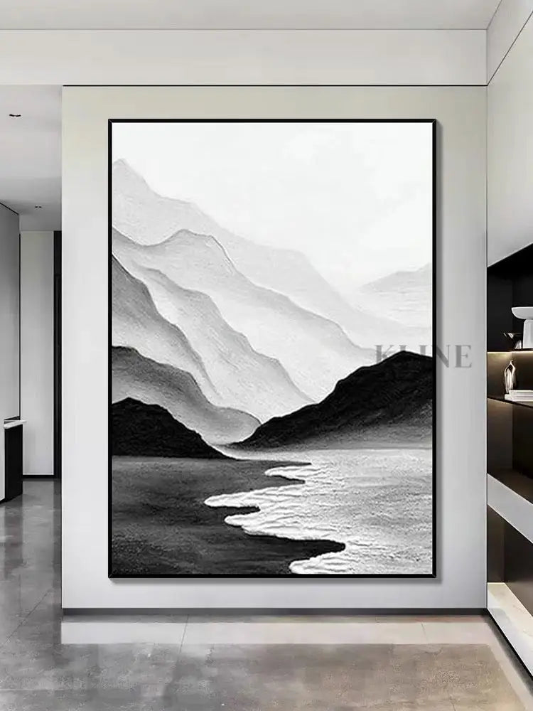 Black and White Chinese Style Painting - Hand Painting