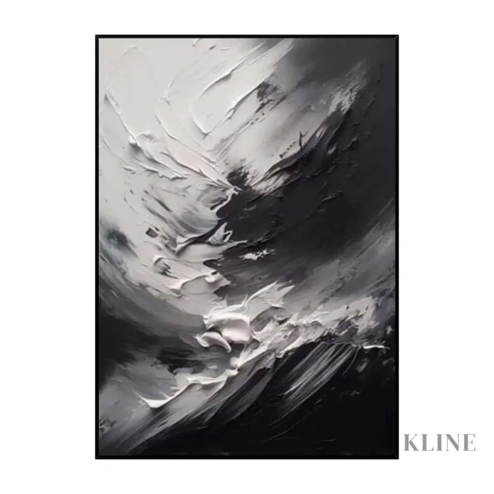 Black and White Clouds Swirling - Hand Painting