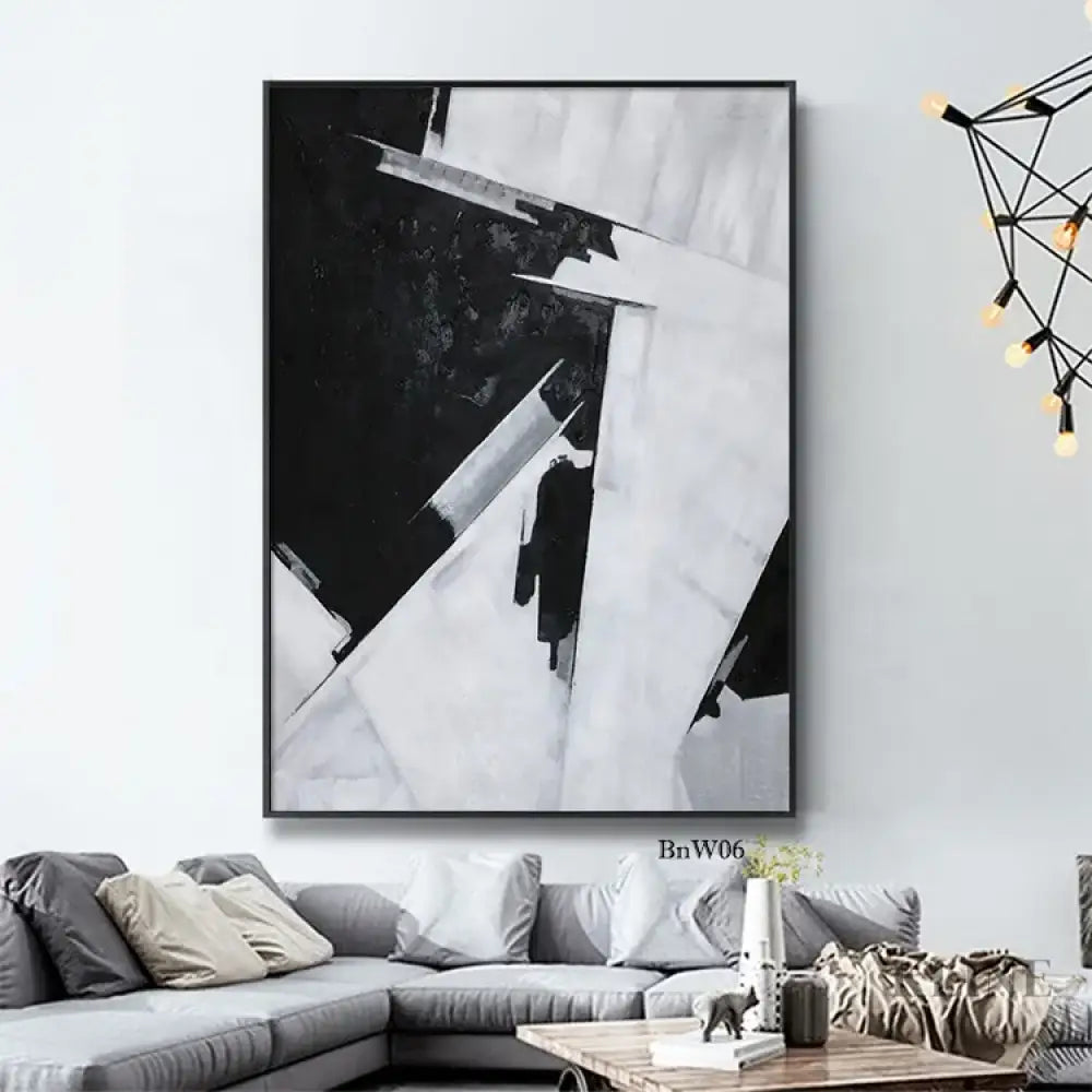 Black and White Grey - Hand Painting
