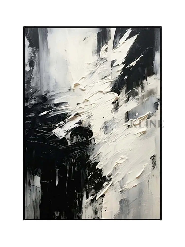Black and White Scattered Textured Wall Art - Hand Painting