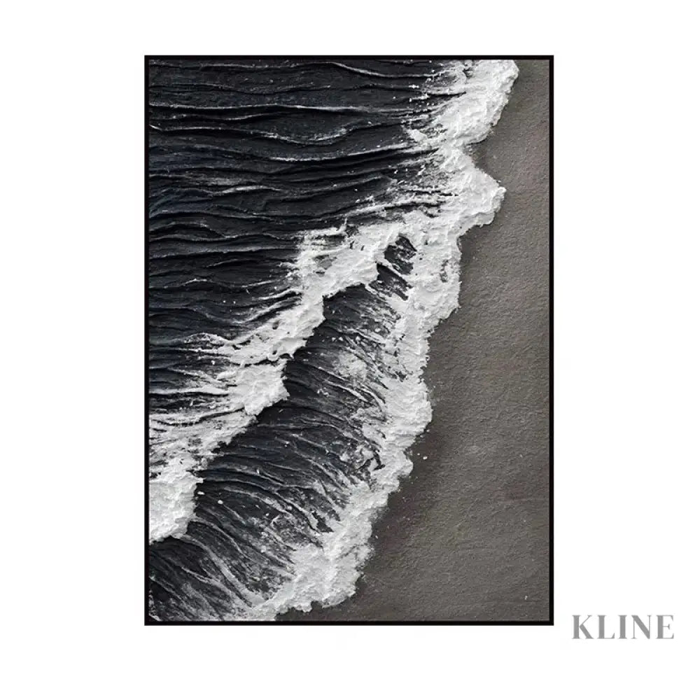 Black and White Sea - Hand Painting