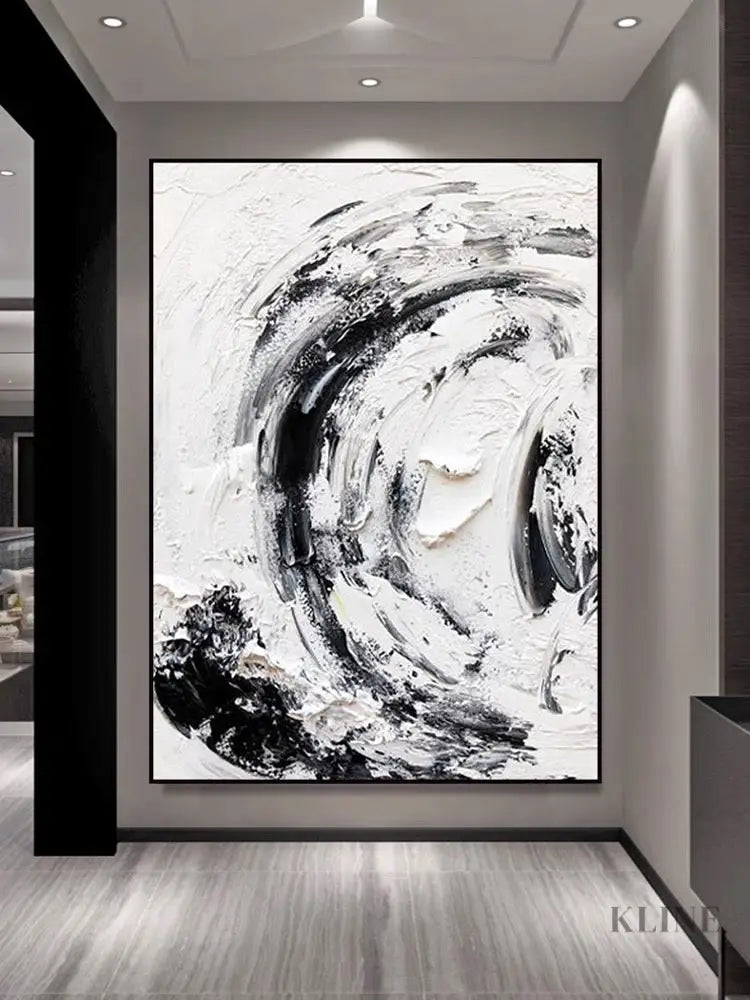 Black and White Snowy - Hand Painting