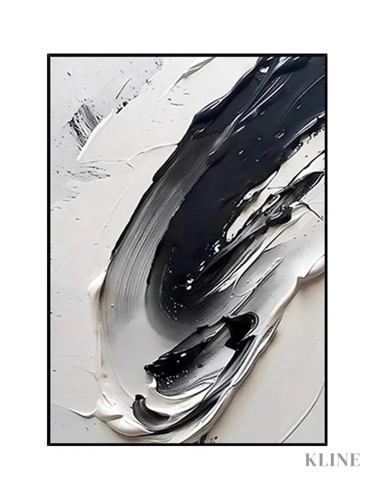 Black and White Textured Art - Hand Painting