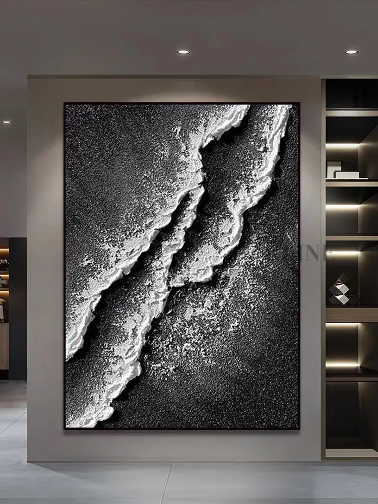 Black and White Tide - Hand Painting