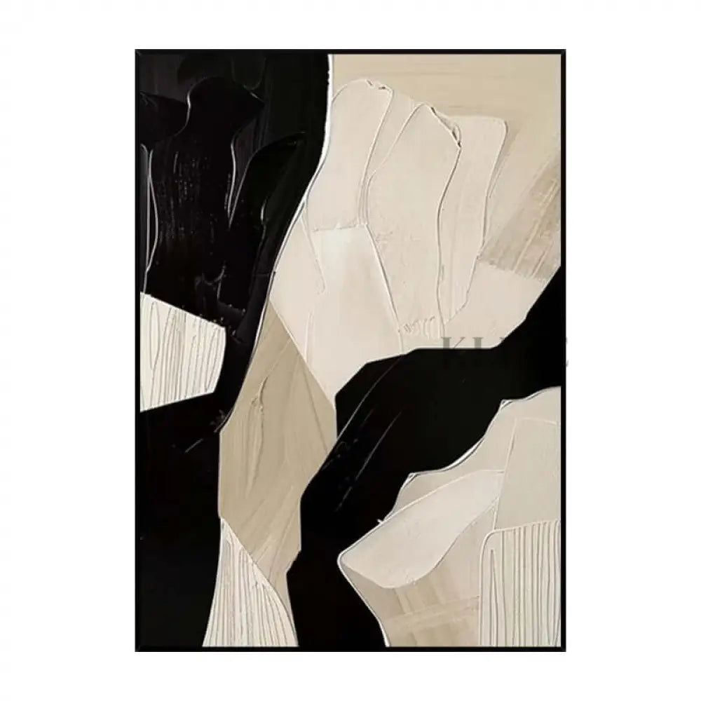 Black Brown Beige and White Geometric Texture - Hand Painting