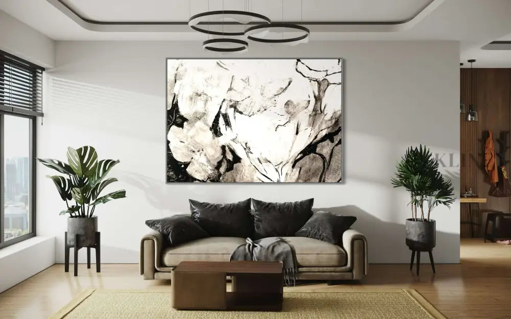 Black Floral - Hand Painting