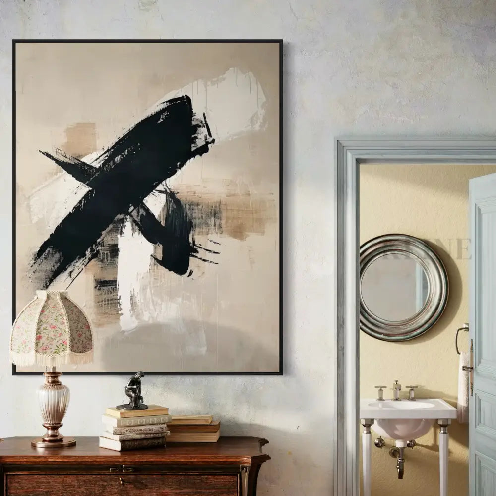 Black Gesture in Motion - Hand Painting