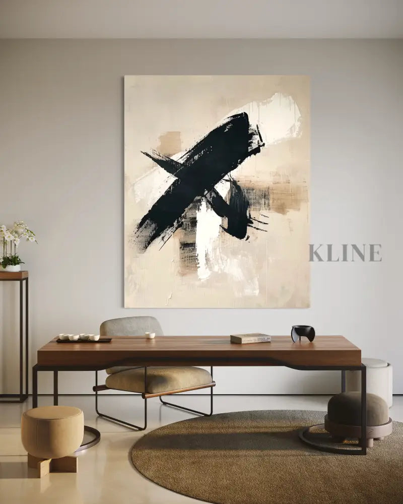 Black Gesture in Motion - Hand Painting