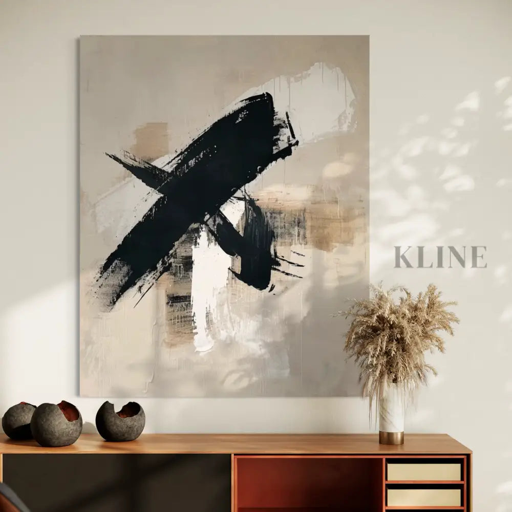 Black Gesture in Motion - Hand Painting