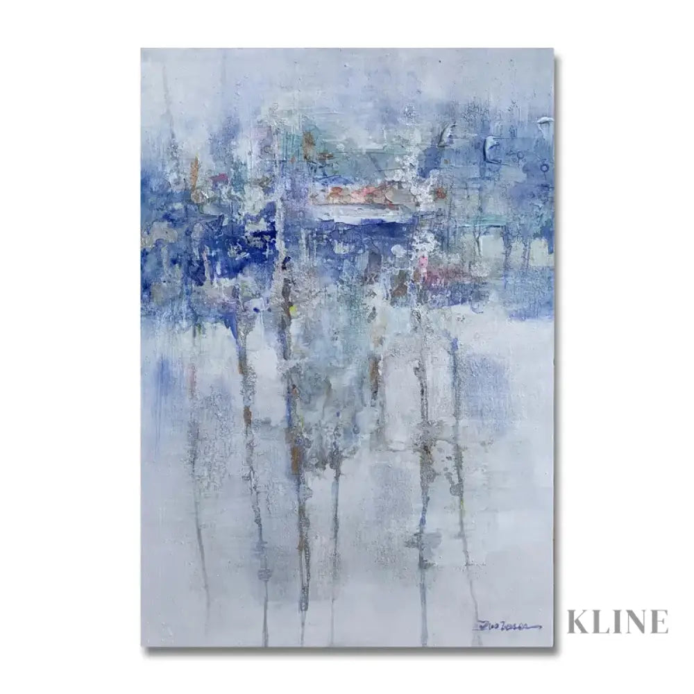 Blue Drips - Hand Painting