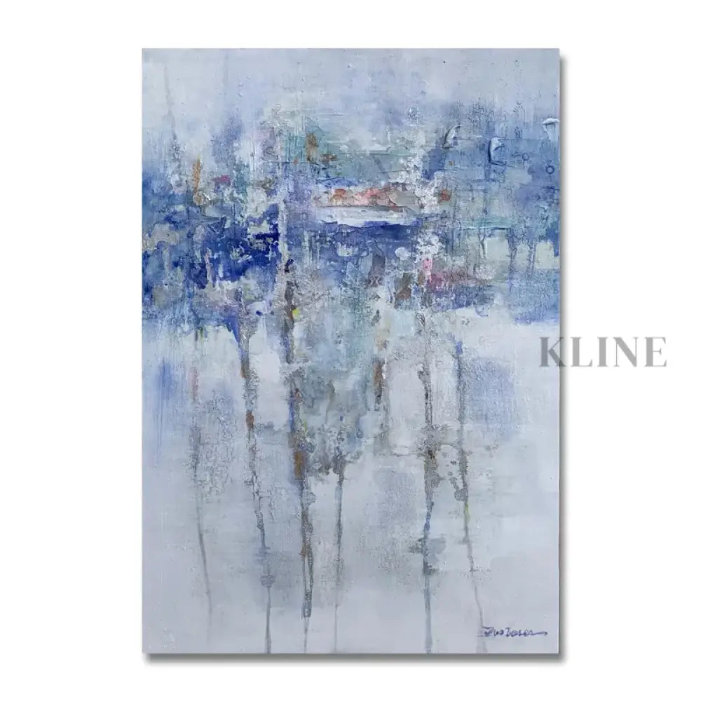 Blue Drips - Hand Painting