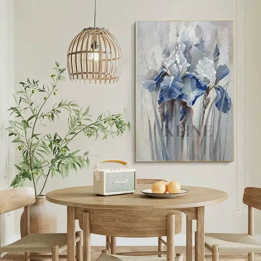 Blue Iris Harmony - Hand Painting