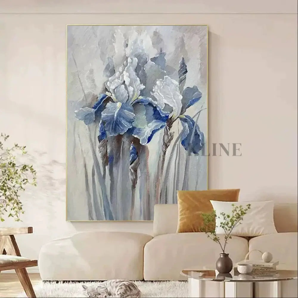 Blue Iris Harmony - Hand Painting