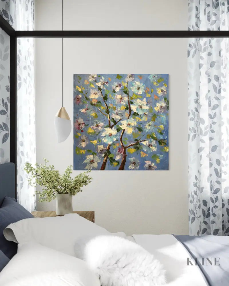 Blue Petal Symphony - Hand Painting