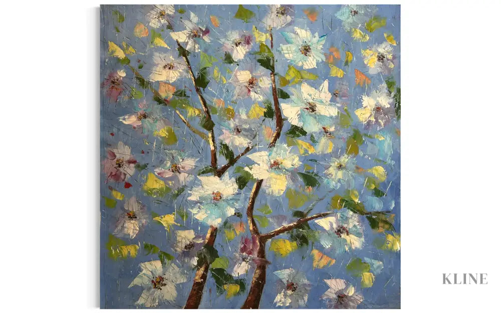 Blue Petal Symphony - Hand Painting
