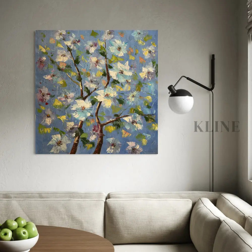 Blue Petal Symphony - Hand Painting