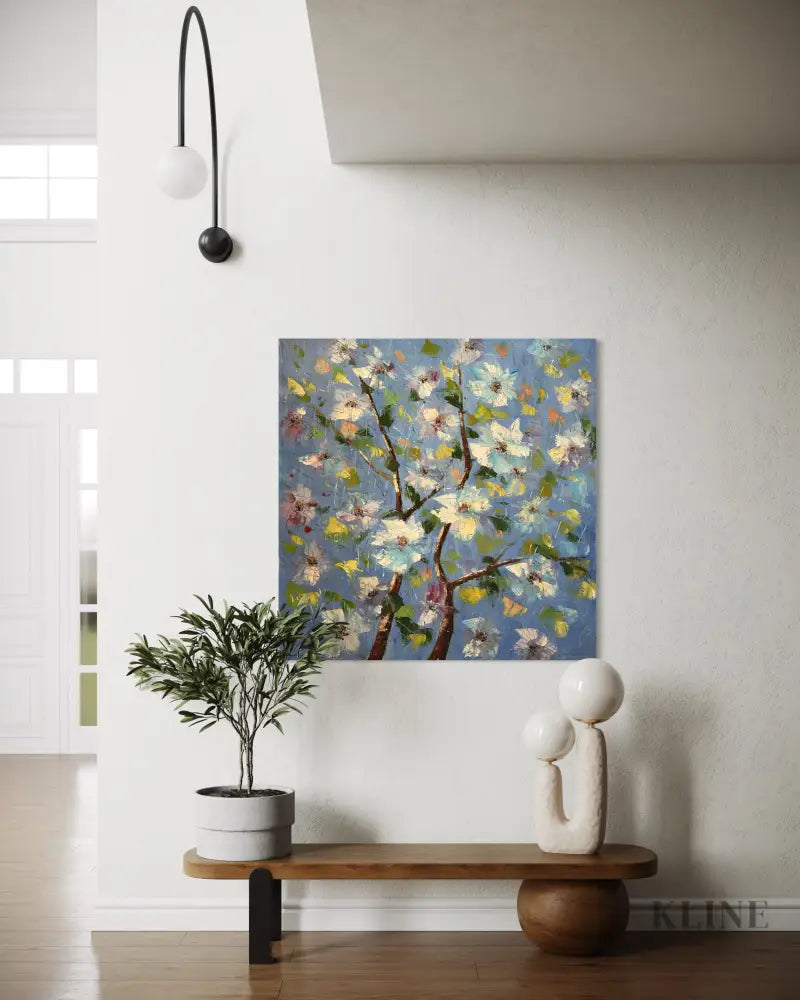 Blue Petal Symphony - Hand Painting