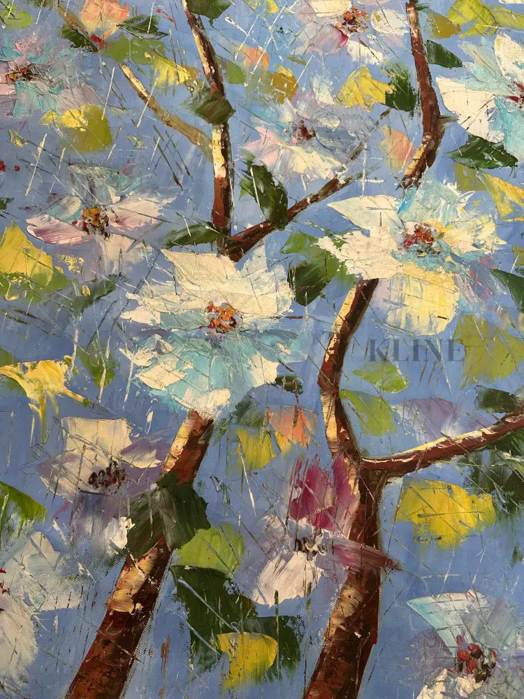Blue Petal Symphony - Hand Painting