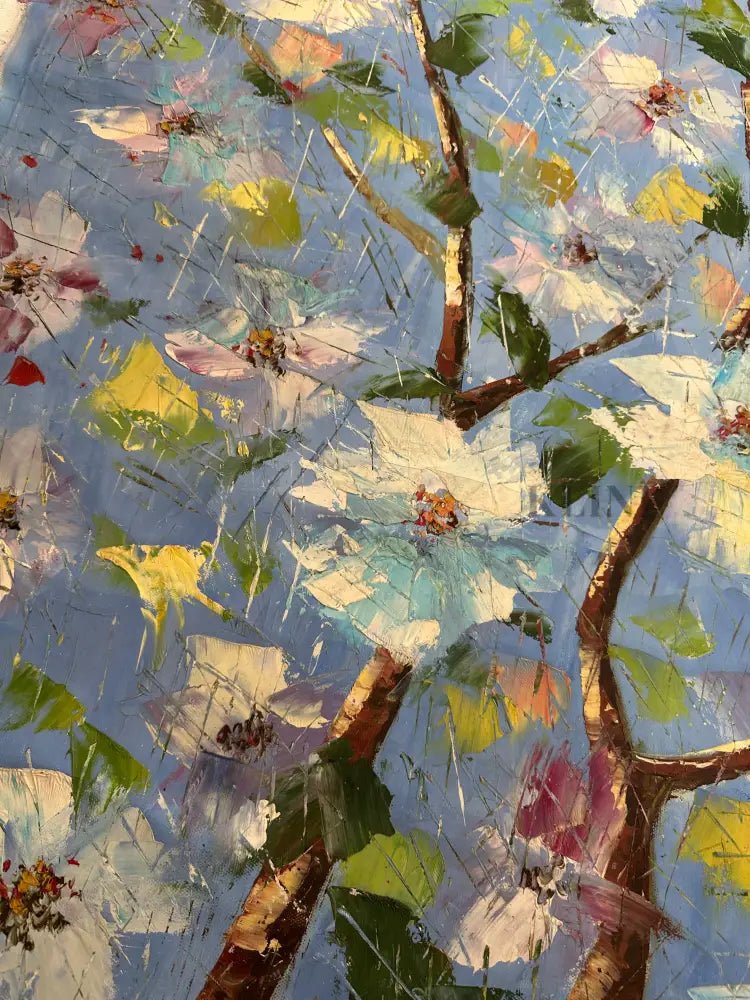 Blue Petal Symphony - Hand Painting
