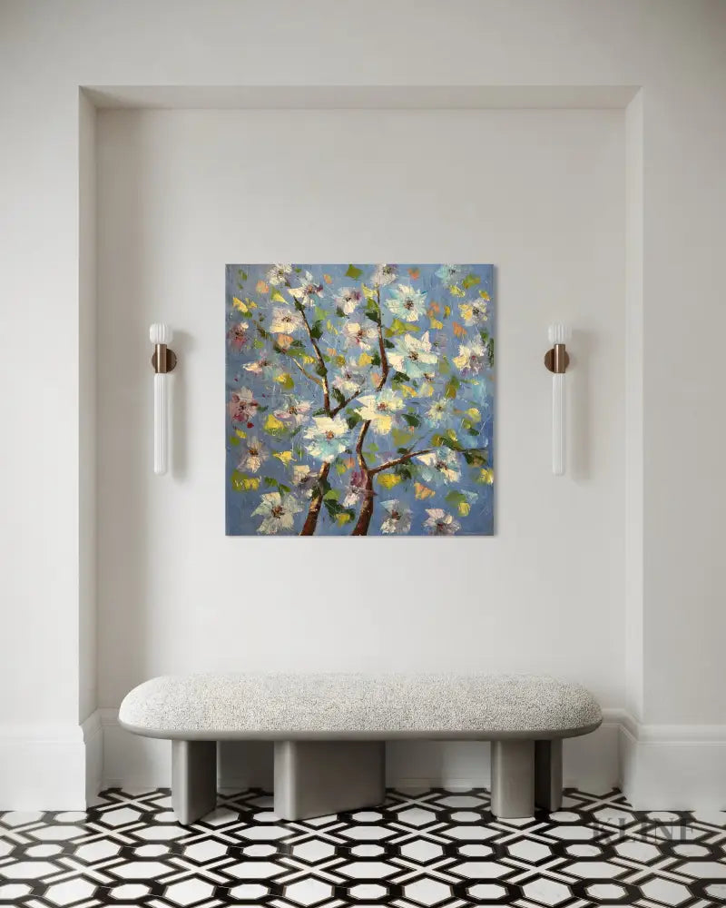 Blue Petal Symphony - Hand Painting