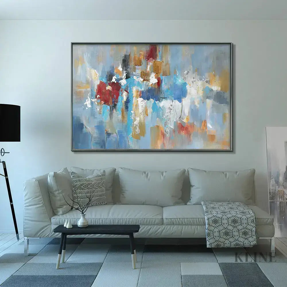 Blue Sky and Rainy City - Hand Painting