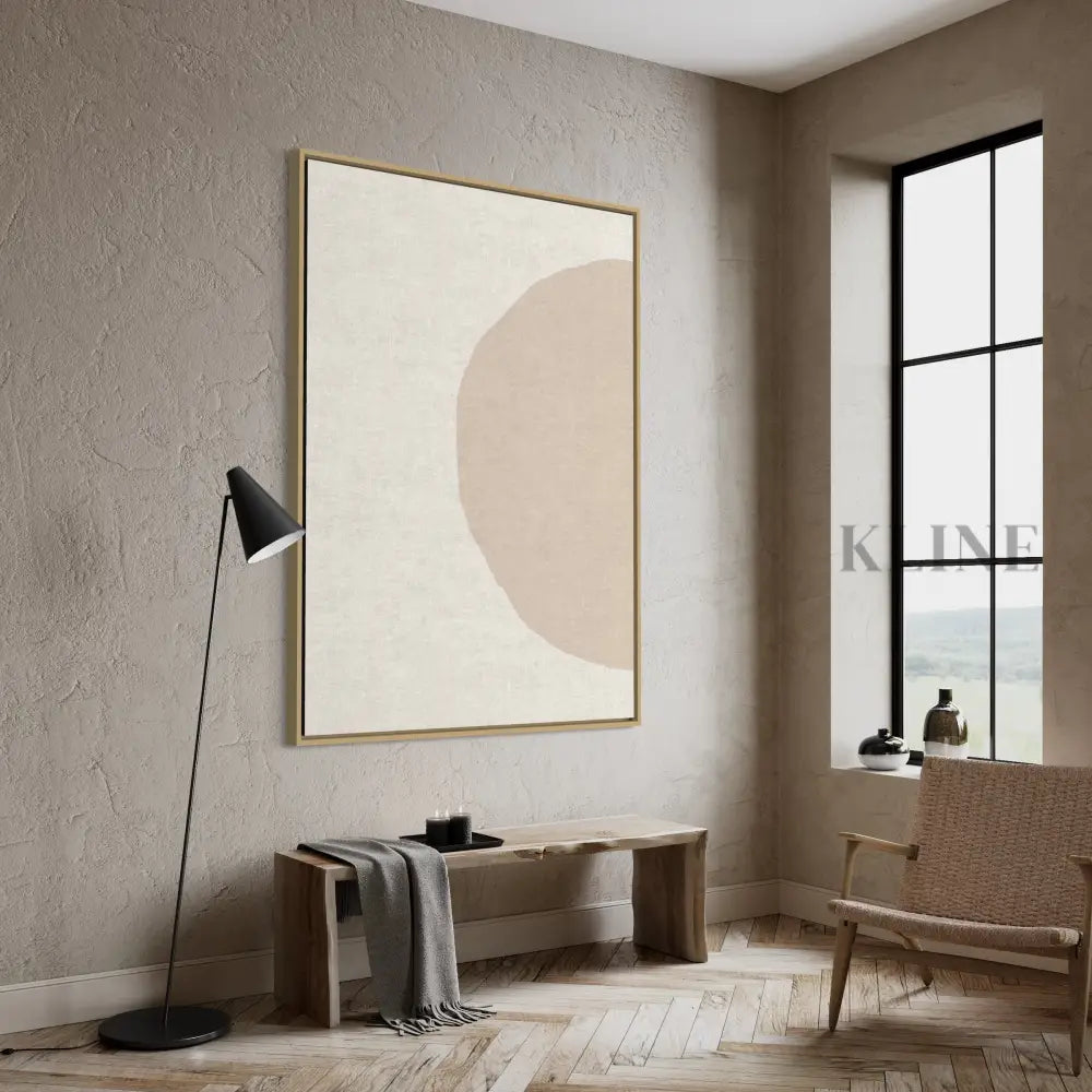Blush & Beige Line Circles 1 - Hand Painting