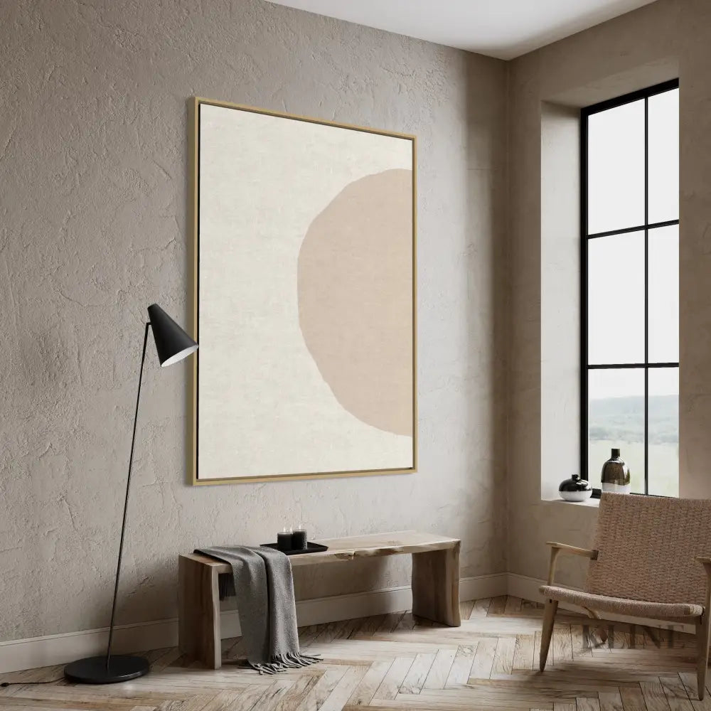 Blush & Beige Line Circles 1 - Hand Painting