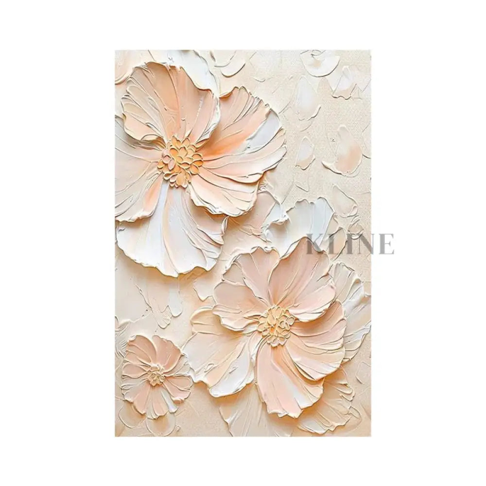 Blush Bloom Textured Floral Painting - Hand Painting