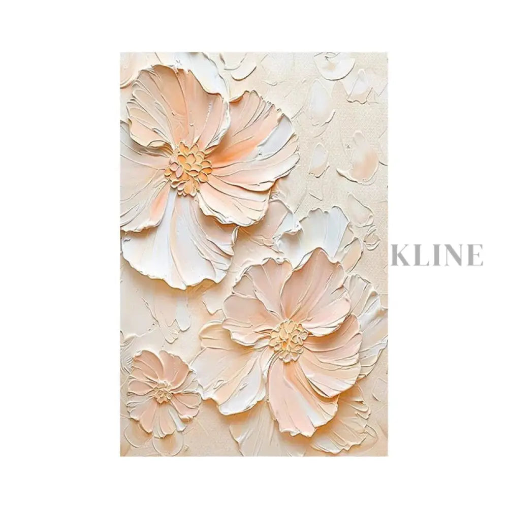 Blush Bloom Textured Floral Painting - Hand Painting