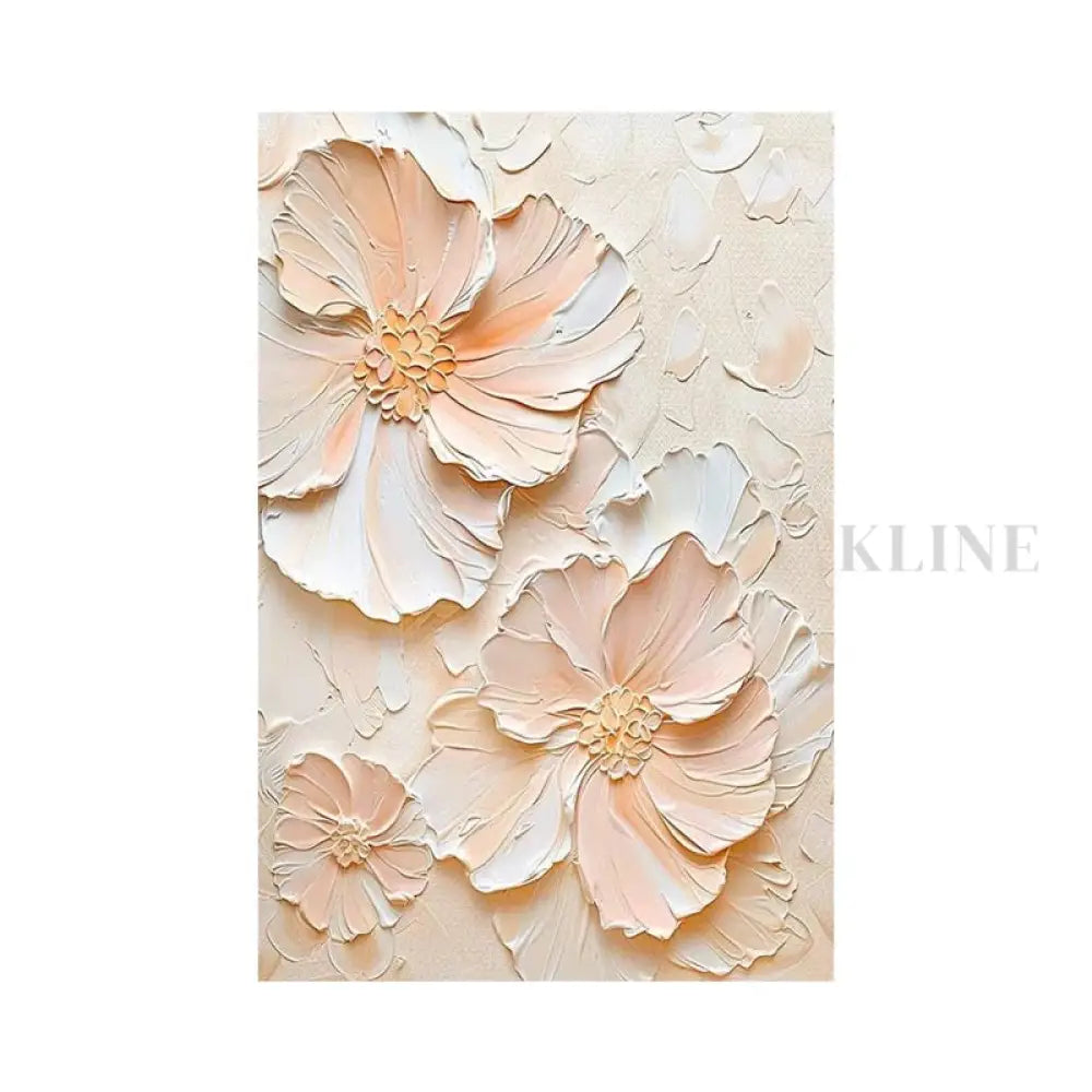 Blush Bloom Textured Floral Painting - Hand Painting