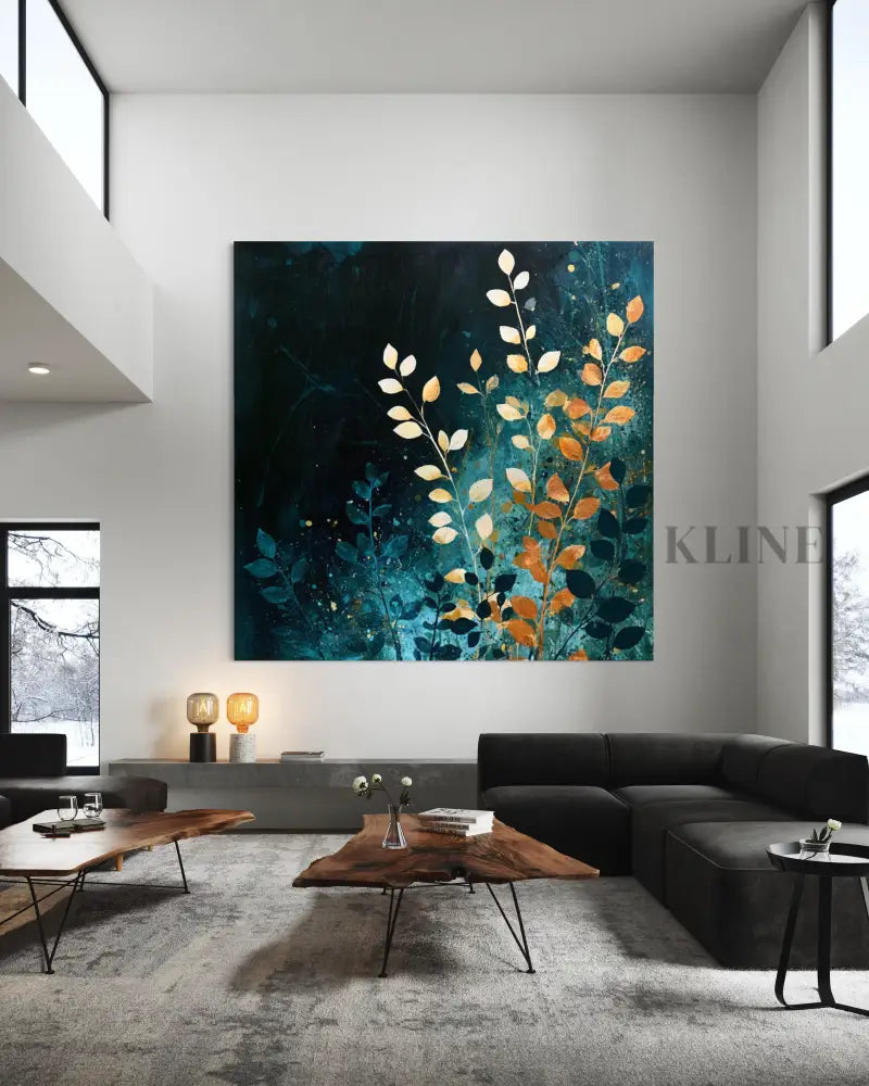 Botanical Lights at Midnight - Hand Painting