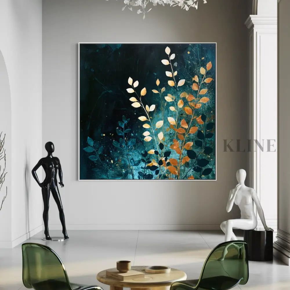 Botanical Lights at Midnight - Hand Painting