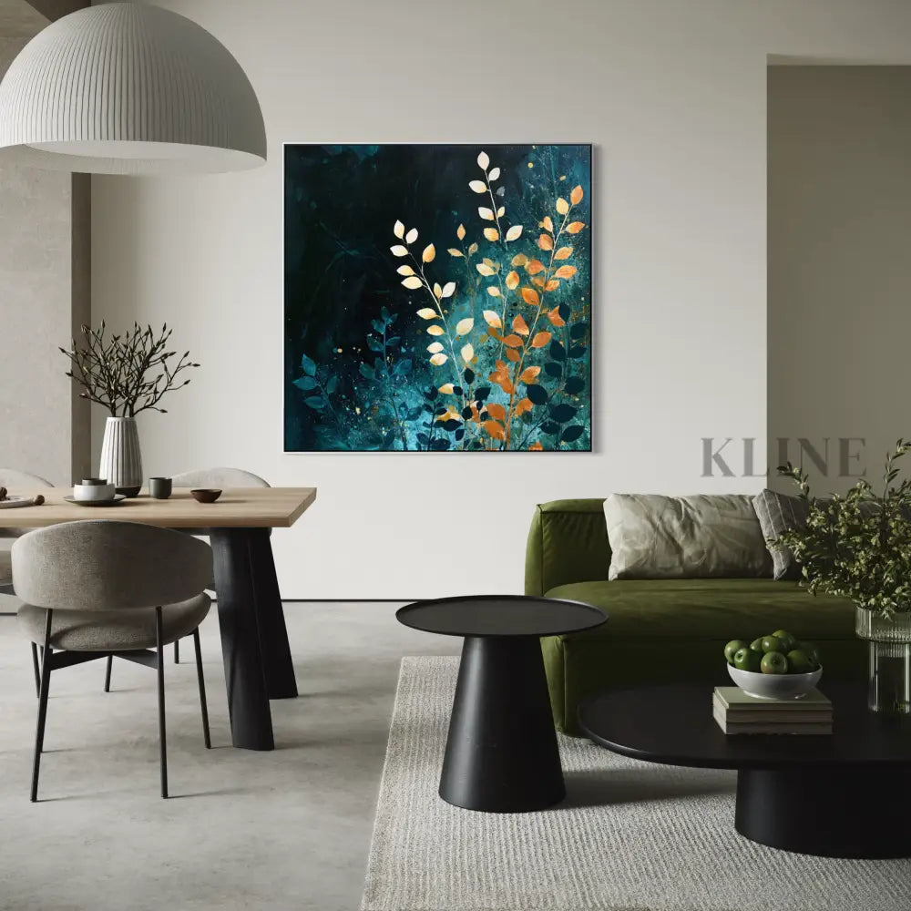 Botanical Lights at Midnight - Hand Painting