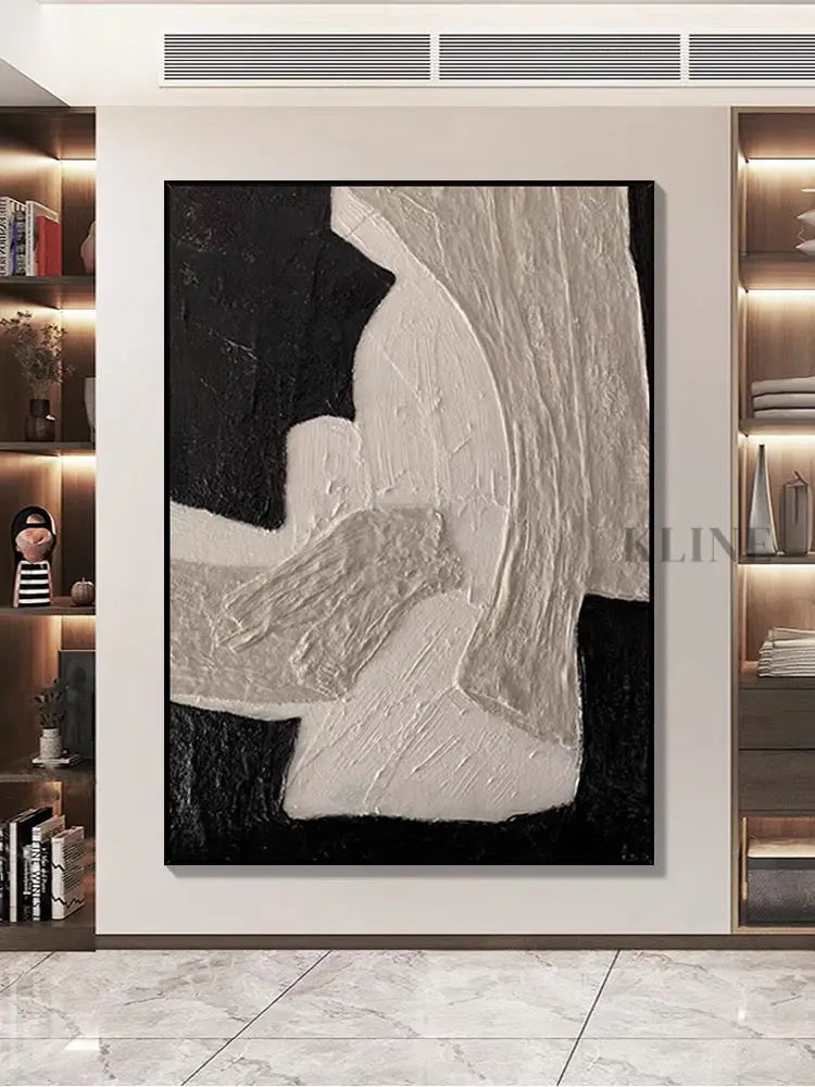 Brown and Beige Textured Painting - Hand Painting
