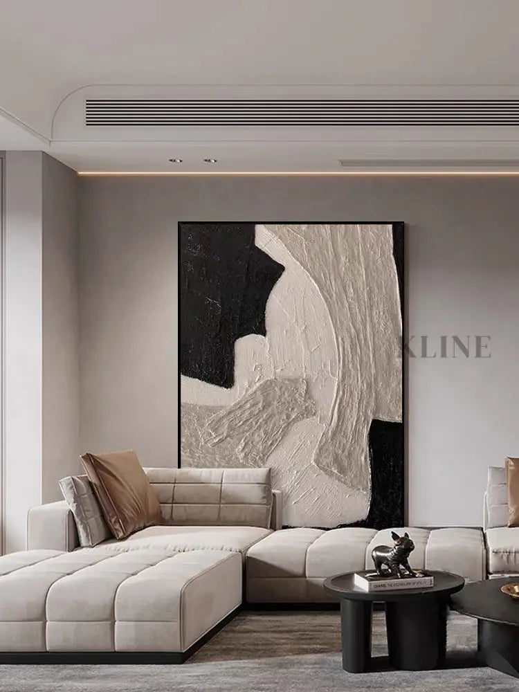 Brown and Beige Textured Painting - Hand Painting