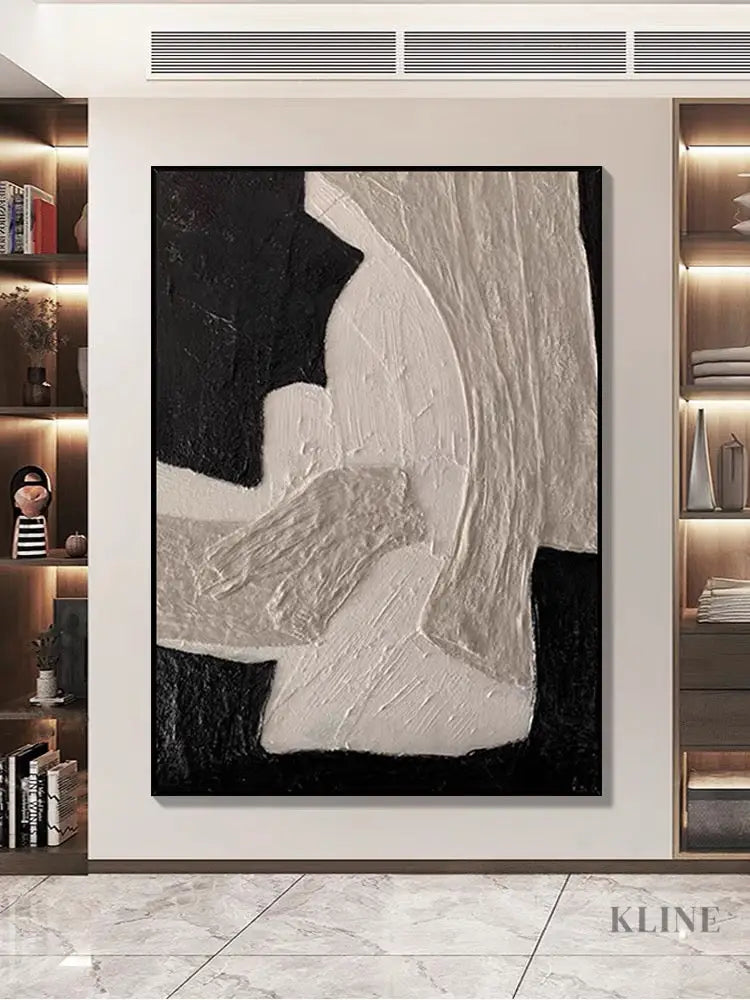 Brown and Beige Textured Painting - Hand Painting