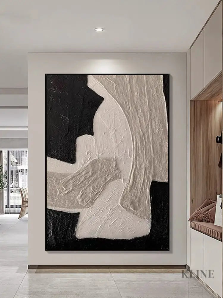 Brown and Beige Textured Painting - Hand Painting